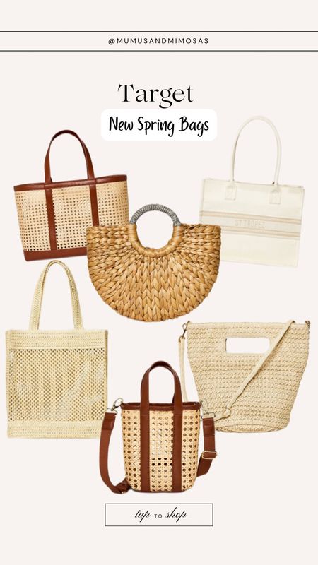NewSpring handbags at target
Beach bags, woven bags, bucket bag, vacation bag 

#LTKitbag #LTKtravel #LTKGiftGuide