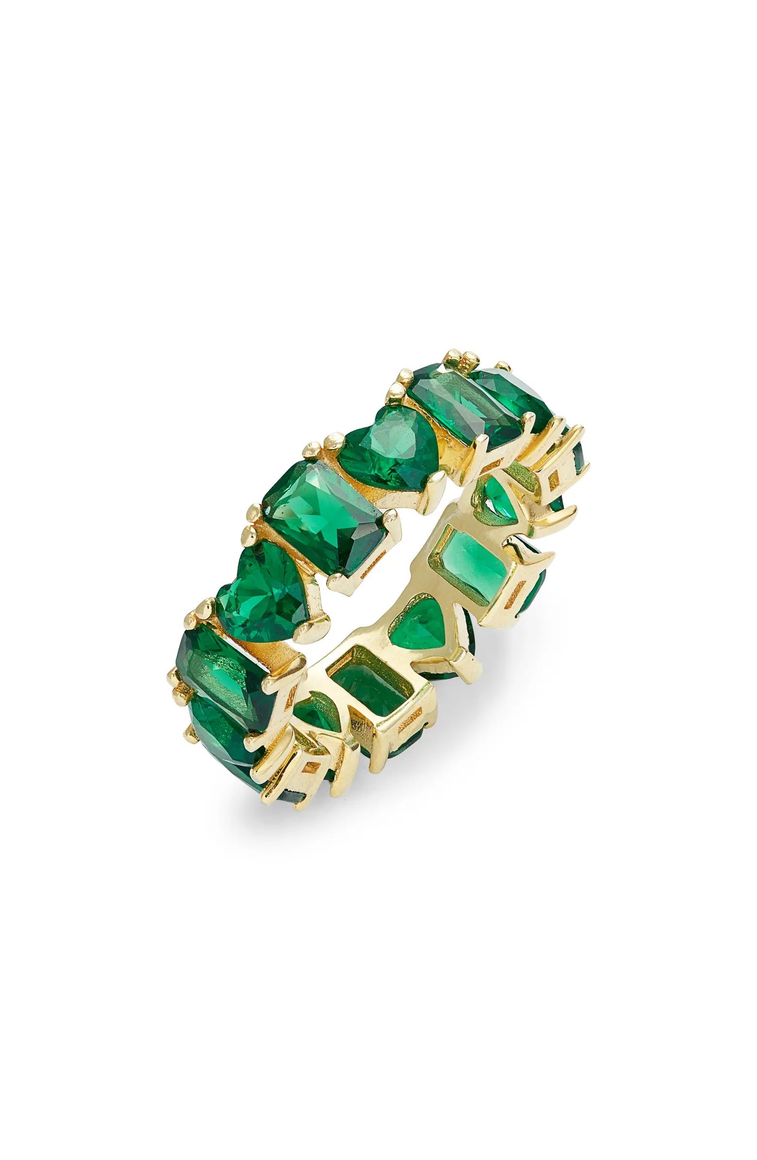 Heart & Emerald Cubic Zirconia Eternity Ring | Nordstrom