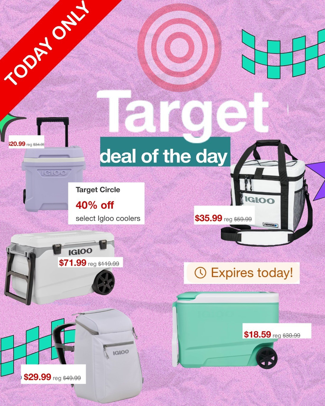 🚨 RUN to Target!! 🚨Coolers are up to 40% OFF today only 🧊☀️Perfect for:✔️ Spring soccer games✔️ Beach days & park picnics✔️ Road trips + summer prep#TargetFinds #LTKSaleAlert #SummerPrep #CoolerSale #MomLifeDeals #LTKDeals

#LTKmomlife #LTKSaleAlert #LTKSeasonal