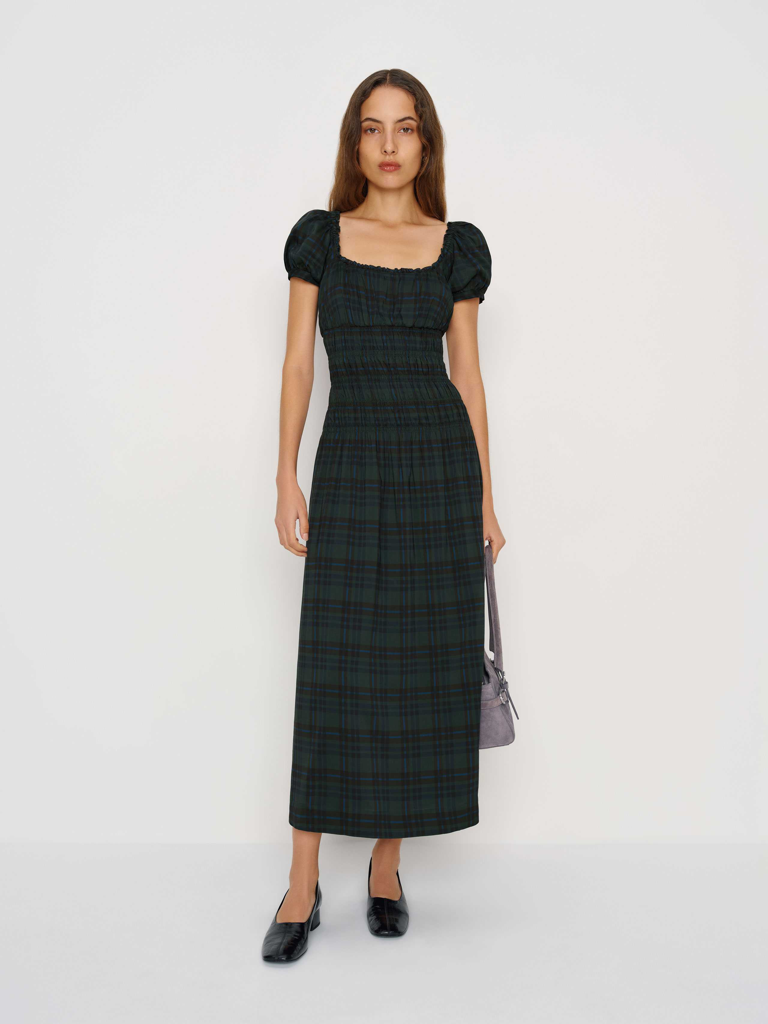Reformation Riva Dress Green Large | Reformation (Global)