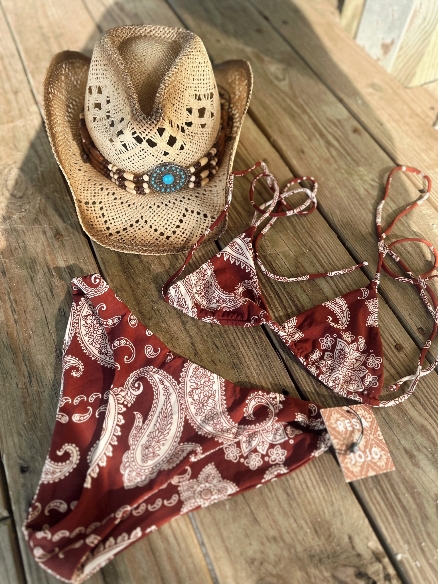 🤠 summer swimmie! This RESA x JOJO swimsuit from their Western collection is giving major cowgirl vibes and I’m here for it. The bandana print is everything 😍 Perfect for lake days, vacay trips, or just soaking up sun on the ranch.

✨ Style it with a straw hat + boots for the ultimate Western babe look!

#RESAxJOJO #WesternSwim #CowgirlStyle #BandanaBikini #ResaSwim #LTKswim #LTKsummer #RanchReady #BohoCowgirl #CowgirlSummer #BeachToBarn #BikiniCowgirl #LTKfit #LTKWestern #SwimStyle

#LTKTravel #LTKFindsUnder100 #LTKSwim