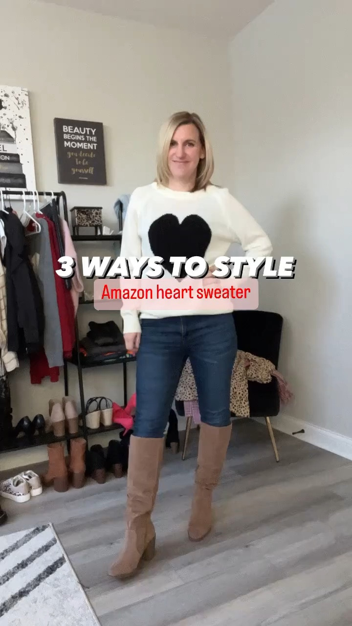 3 ways to style a Valentine’s Day heart sweater. 
Women’s outfit, Valentine’s Day outfit 

#LTKFindsUnder50 #LTKSeasonal #LTKMostLoved