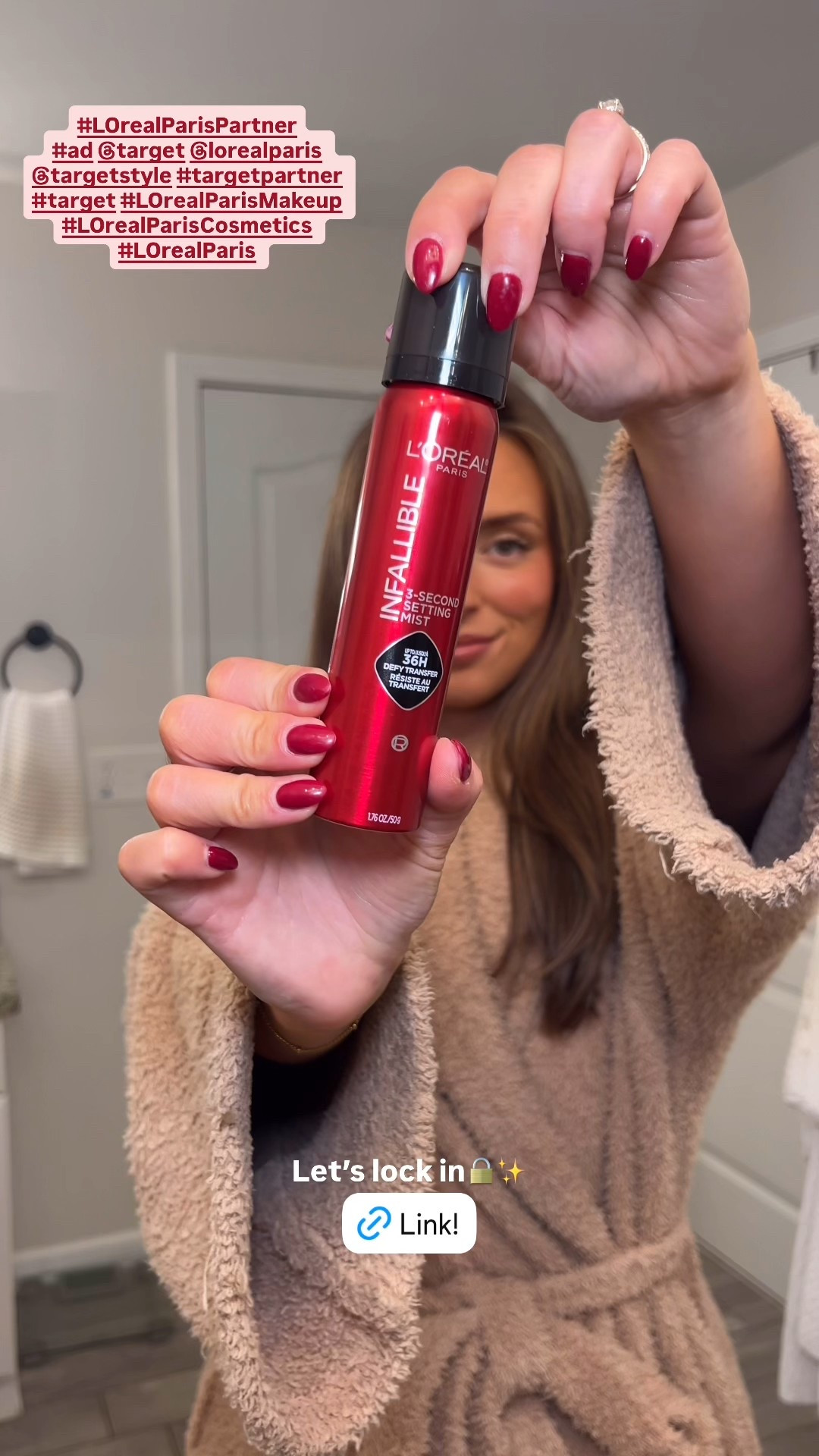  #LOrealParisPartner #AD | The setting spray that truly LOCKS everything in. I’m partnering with @Target and @lorealparis so that my makeup stays in place, thanks to the Infallible Setting Spray💋. Shop it now at Target!
#TargetPartner #Target #LOrealParisMakeup #LOrealParisCosmetics #LorealParis @targetstyle @shop.ltk #liketkit


#LTKGiftGuide #LTKgrwm #LTKBeauty