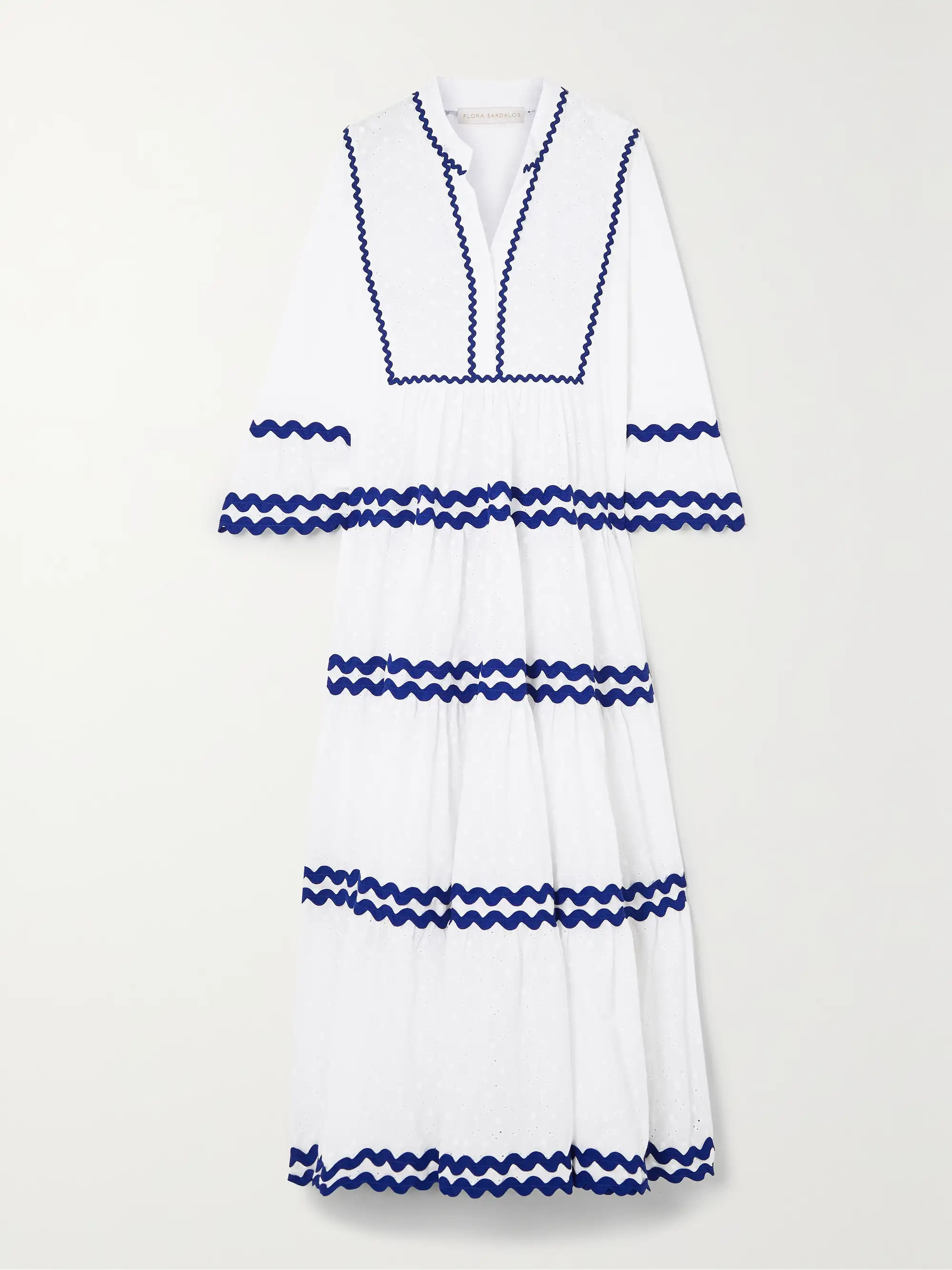Milos ric rac-trimmed broderie anglaise cotton maxi dress | NET-A-PORTER (US)