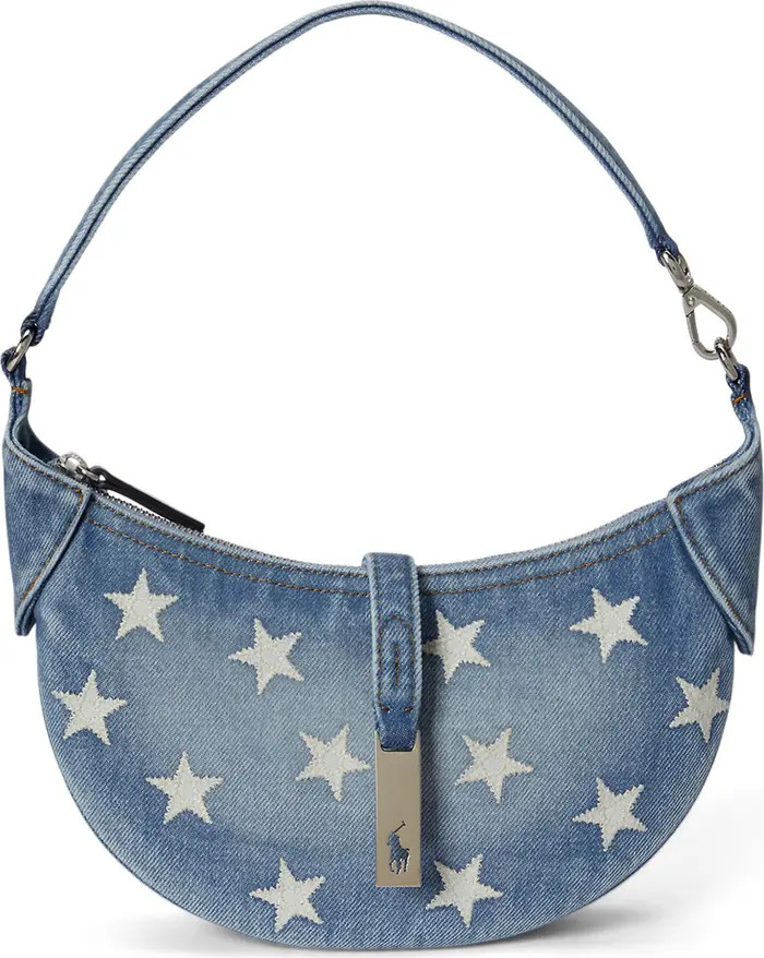 Mini Polo ID Star Print Denim Shoulder Bag | Nordstrom