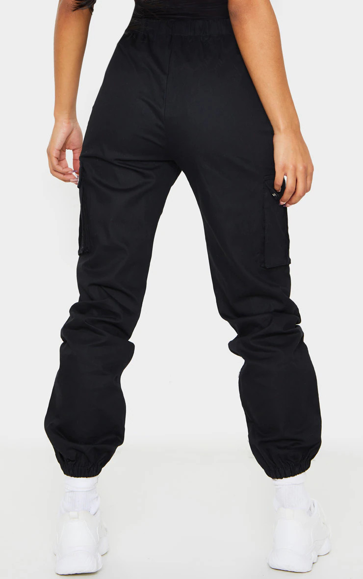 Black Pocket Detail Cargo Trousers | PrettyLittleThing UK