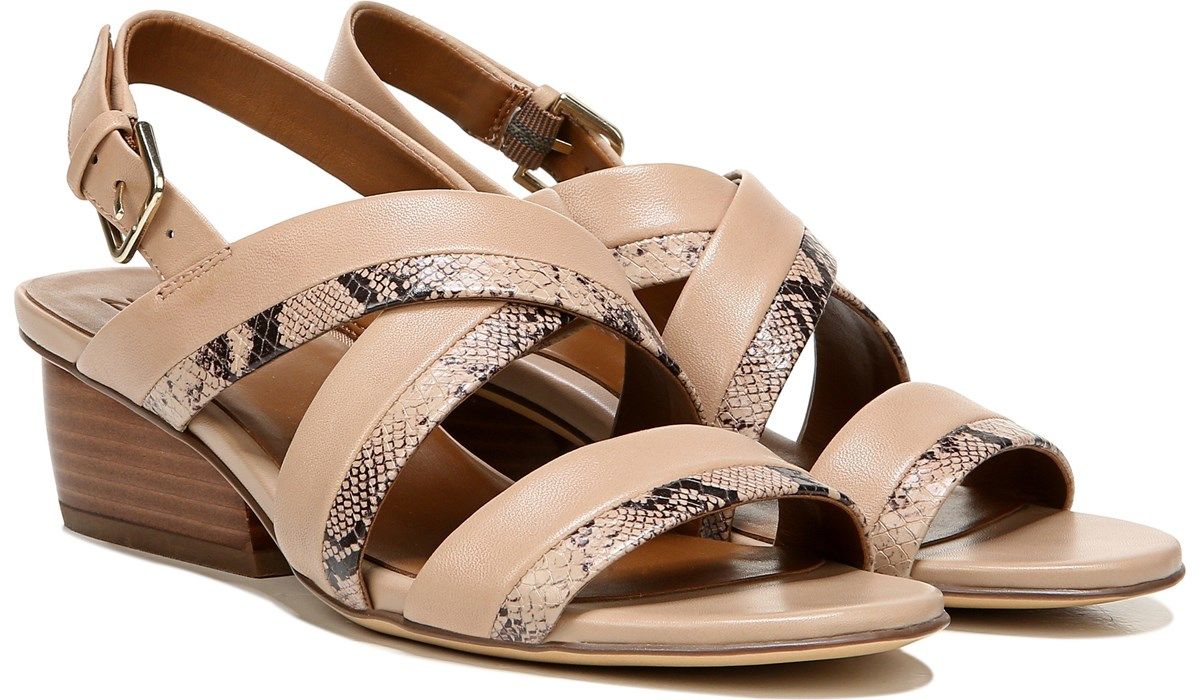 Naturalizer.com | Naturalizer Cecilia in Nude/Snake Print Leather Sandals | Naturalizer