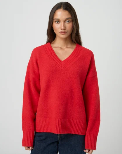 Cosy V Neck Knit Jumper | Glassons (Australia)