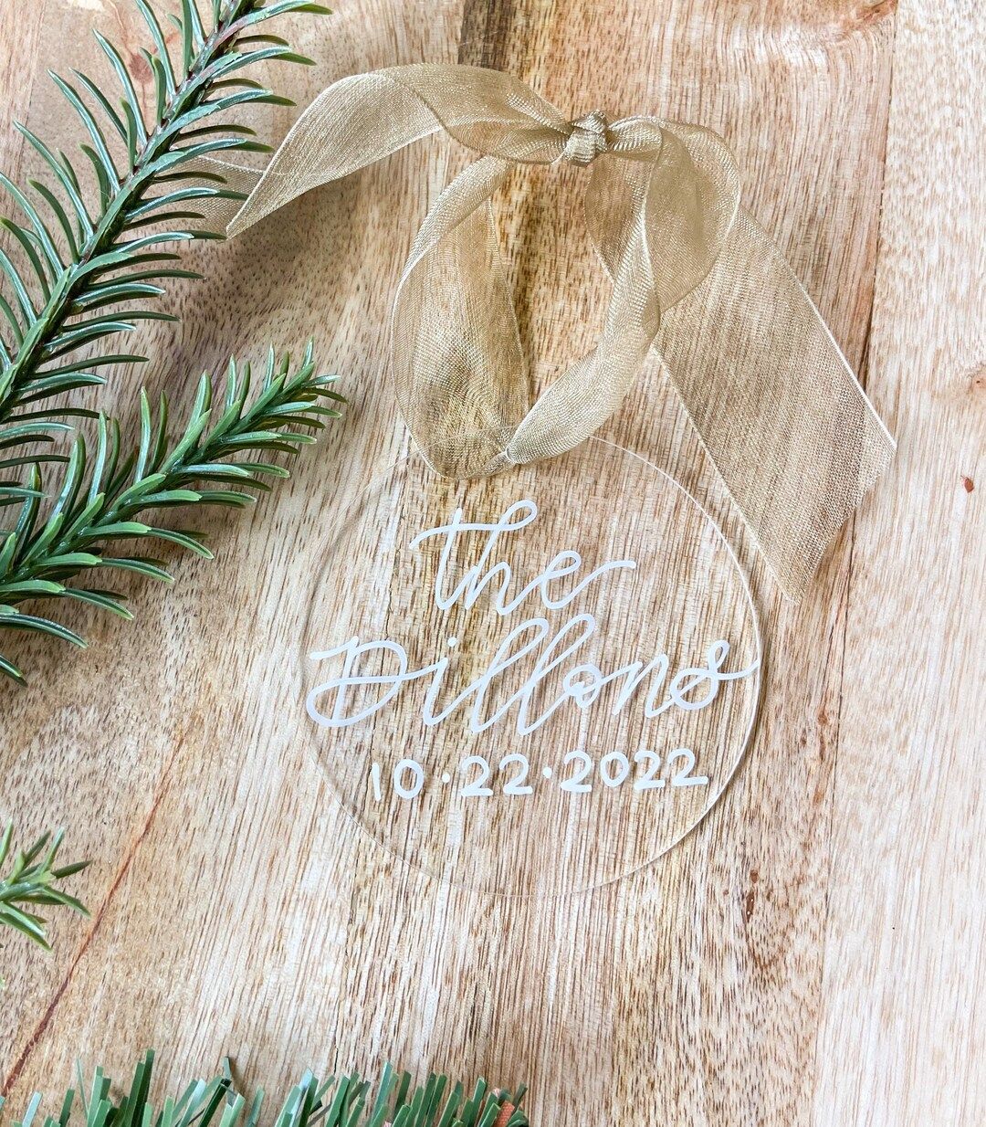 Wedding Acrylic Christmas Ornament - Personalized Wedding Ornament | Etsy (US)