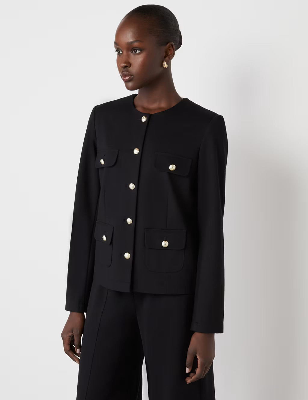 Jersey Collarless Short Jacket | Marks & Spencer (UK)