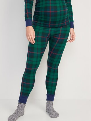 Maternity Matching Print Thermal-Knit Pajama Leggings | Old Navy (US)