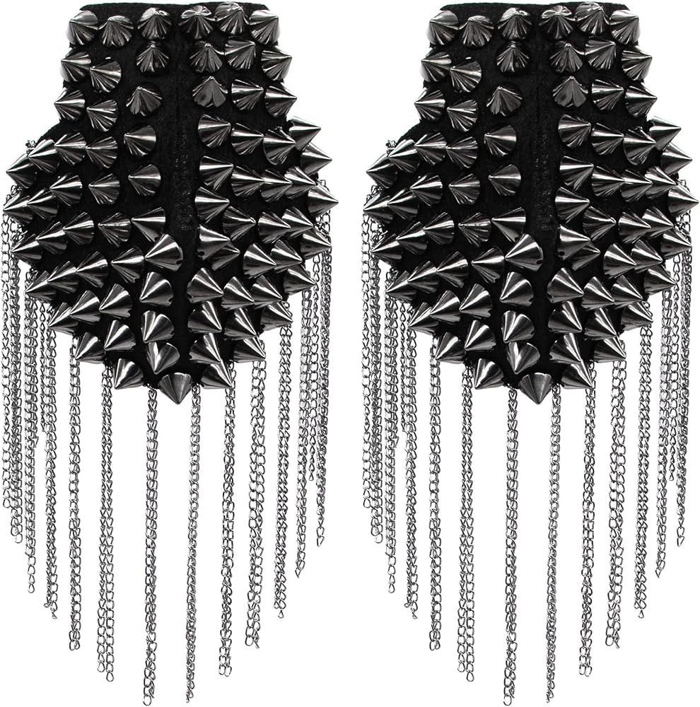 AUEAR, 1 Pair Rivet Shoulder Epaulets Tassel Chain Fashion Metal Epaulettes Badge for Men and Wom... | Amazon (US)