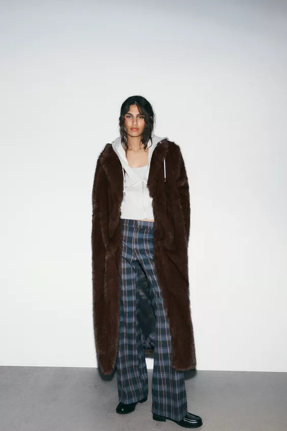 EXTRA LONG FAUX FUR COAT | Zara US