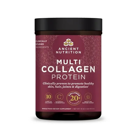 Ancient Nutrition Hydrolyzed Collagen Peptides Powder with Probiotics, Unflavored Multi Collagen Protein for Women and Men with Vitamin C, 45 Servings, Supports Skin and Nails, Gut Health, 16oz | Walmart (US)
