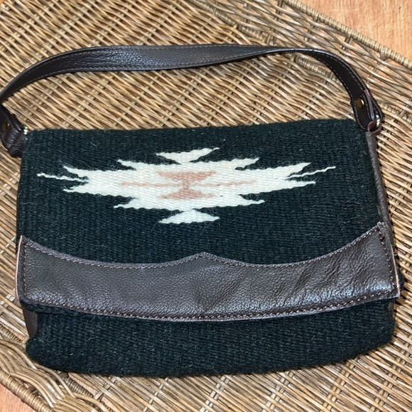 Western Tapestry/Saddle Blanket Small/Med Shoulder Purse/Bag w/Leather Accents | Poshmark