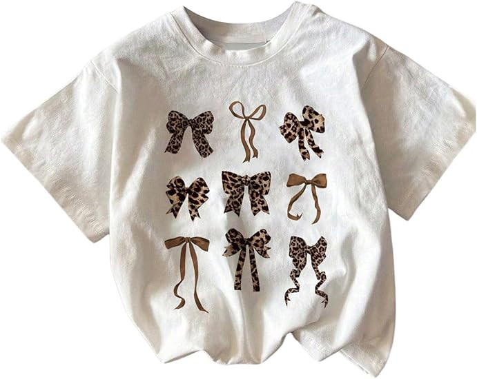 RoseSeek Girl's Graphic Print Tee Shirt Round Neck Short Sleeve T Shirts Summer Cute Trendy Tops | Amazon (US)