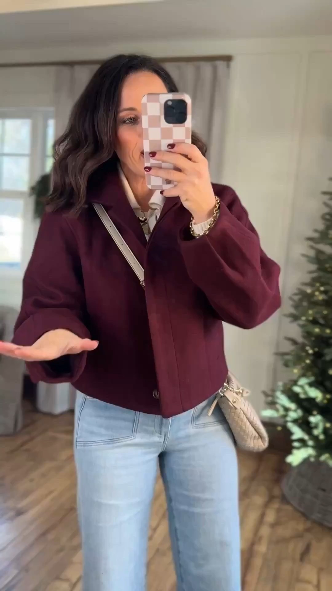 Y'all this is an Amazon WIN!! Loved it so much I got it in two colors! Wearing a size small in the cropped pea coat! VintagePickin Amazon finds winter fashion Amazon favorites cropped pea coat burgundy jacket maroon outfit inspo chic style elevated basics 

#LTKootd #LTKValentine #LTKPetite