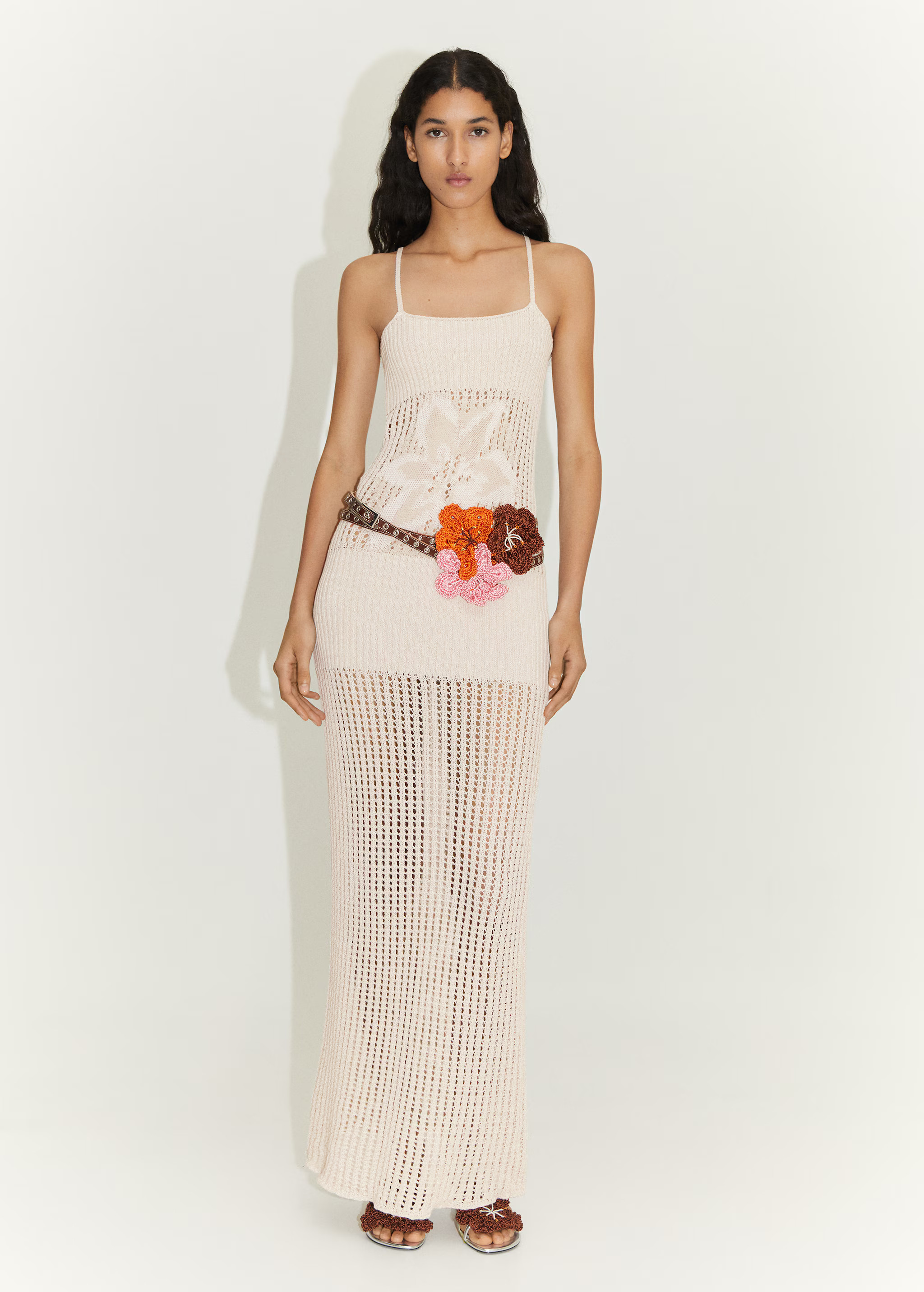 Flower maxi knit dress | MANGO (US)