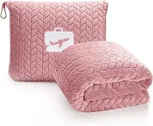 EverSnug Premium Travel Blanket Pillow - Soft 2 in 1 Airplane Blanket with Soft Bag Pillowcase, H... | Amazon (US)