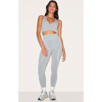 Grey Ribbed Seamless High Waisted Leggings | PrettyLittleThing UK