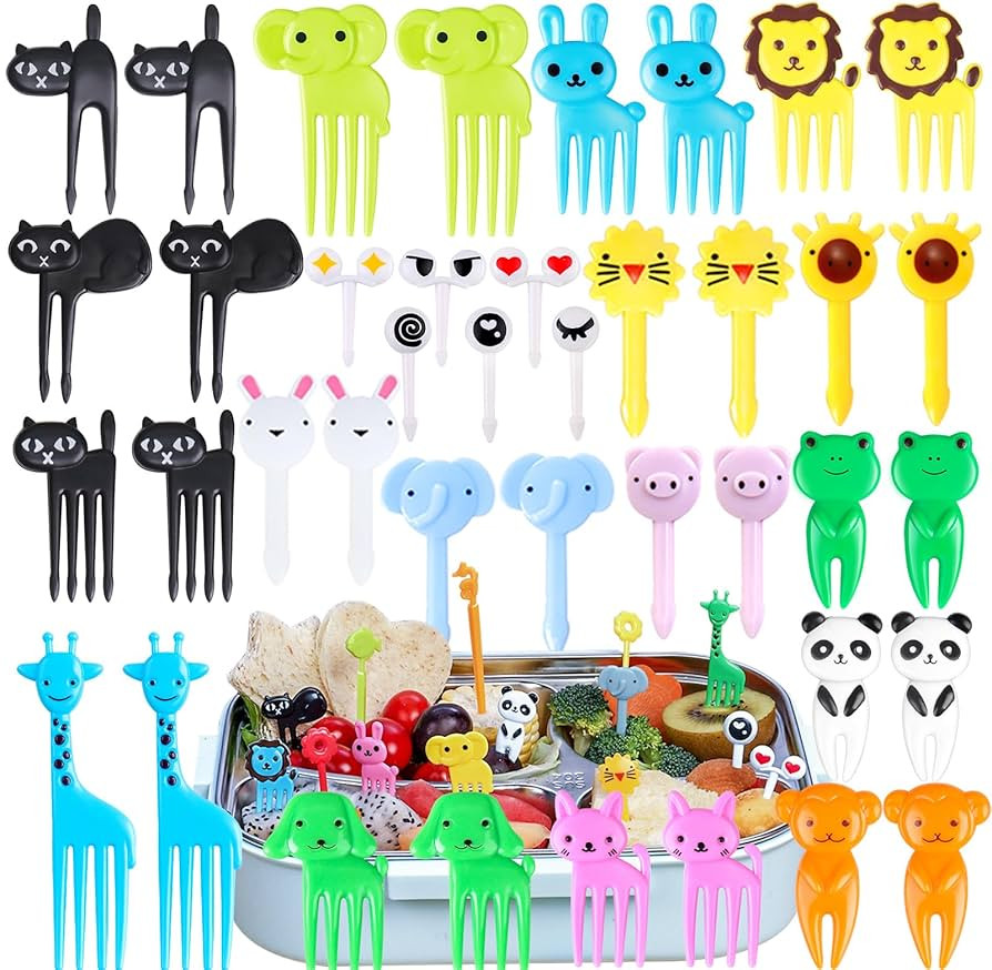 150 Pcs Animal Food Picks for Kids, Vicuna R Fun Kids Food Picks for Bento Box Accessories, Reusa... | Amazon (US)