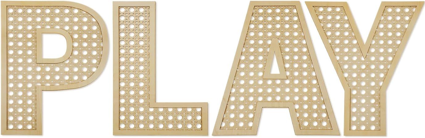 Playroom Decor Rattan Letters Set Boho Wall Signs for Bedroom Wooden Rattan Letters for Toddler G... | Amazon (US)