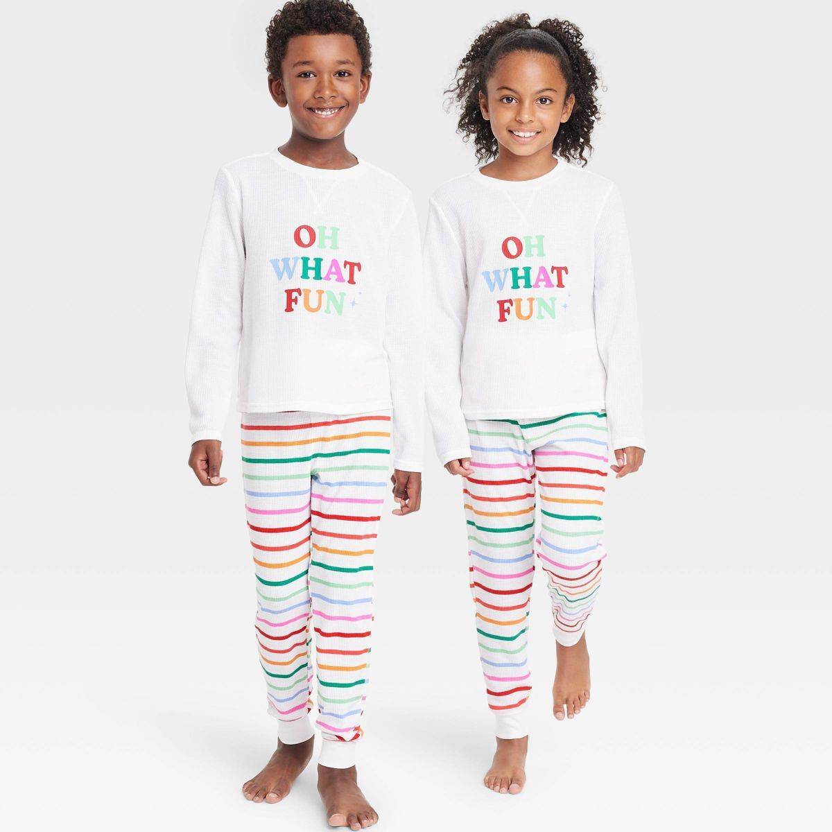 Kids' Striped Oh What Fun Matching Family Thermal Pajama Set - Wondershop™ | Target