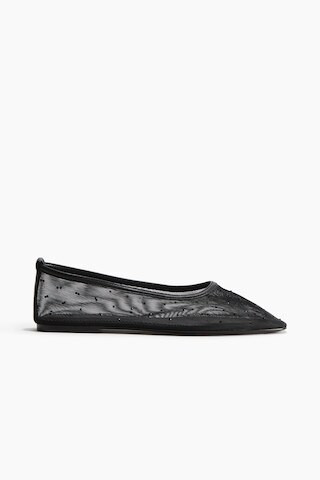 H & M - Rhinestone-embellished ballet flats - Black | H&M (UK, MY, IN, SG, PH, TW, HK)