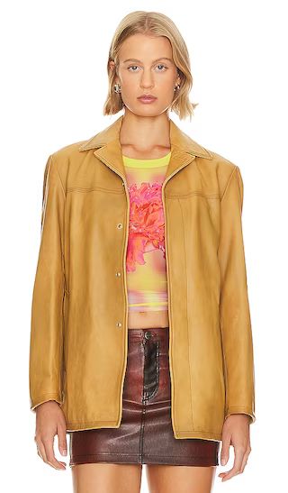 Nico Leather Jacket in Brown | Revolve Clothing (Global)