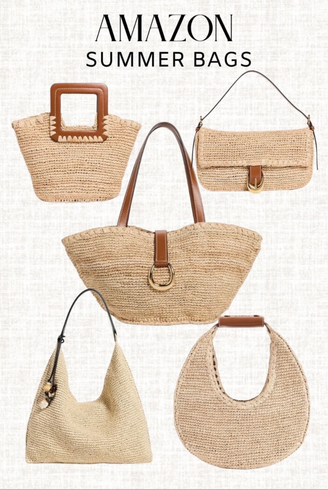 Amazon Raffia Bag Finds 🤍

Amazon raffia bag, Amazon woven handbag, straw purse, raffia tote, summer handbag, beach bag, vacation purse, woven shoulder bag, raffia shoulder bag, raffia clutch, resort accessories, coastal style, neutral handbag, designer inspired bag, everyday summer bag, Amazon accessories, vacation essentials, chic summer style

#LTKSeasonal #LTKgrwm #LTKTravel