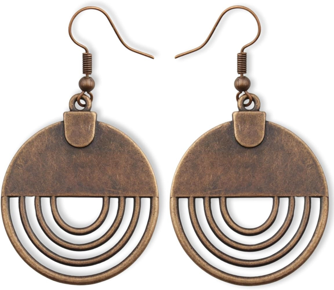 Western Jewelry for Women: Nashville Boho Earrings, Teal Copper & Long Bronze Tassel Chains, Coun... | Amazon (US)