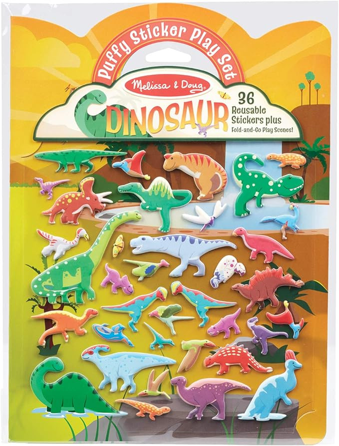 Melissa & Doug 40521 Reusable Puffy Stickers-Dinosaurs | Activity Books | 3+ | Gift for Boy or Gi... | Amazon (US)