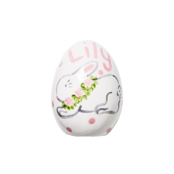 Caroline & Co Personalized Hand Painted Bunny Egg – Pink | The Tot