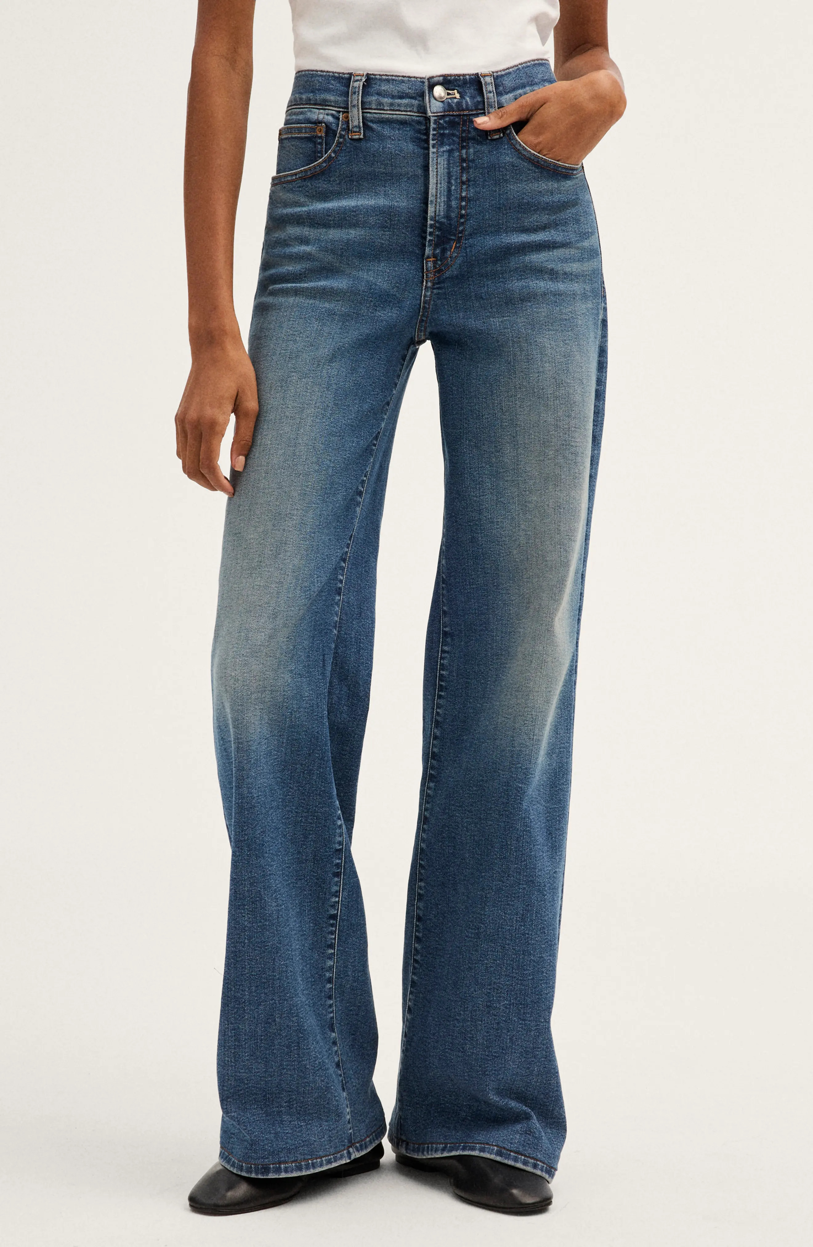 Madewell Super Stretch Denim Wide Leg Jeans (Women) | Nordstrom | Nordstrom