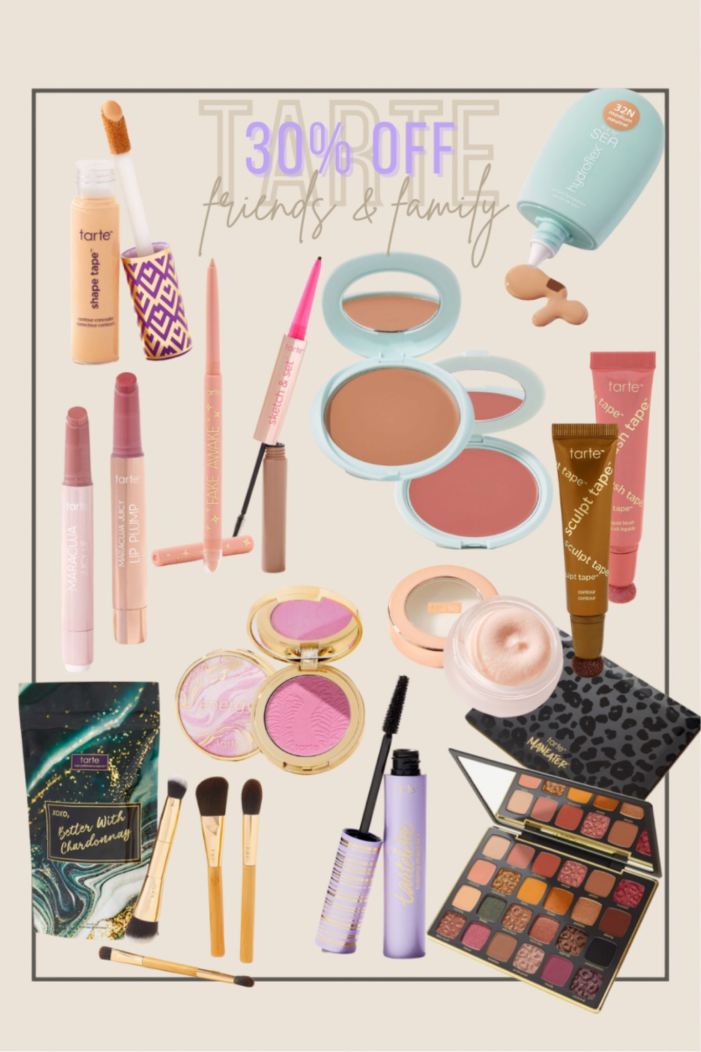 Tarte makeup sale. 
30% off with code FAM30

@tartecosmetics #liketkit @shop.LTK 

#LTKsalealert #LTKbeauty #LTKSale
