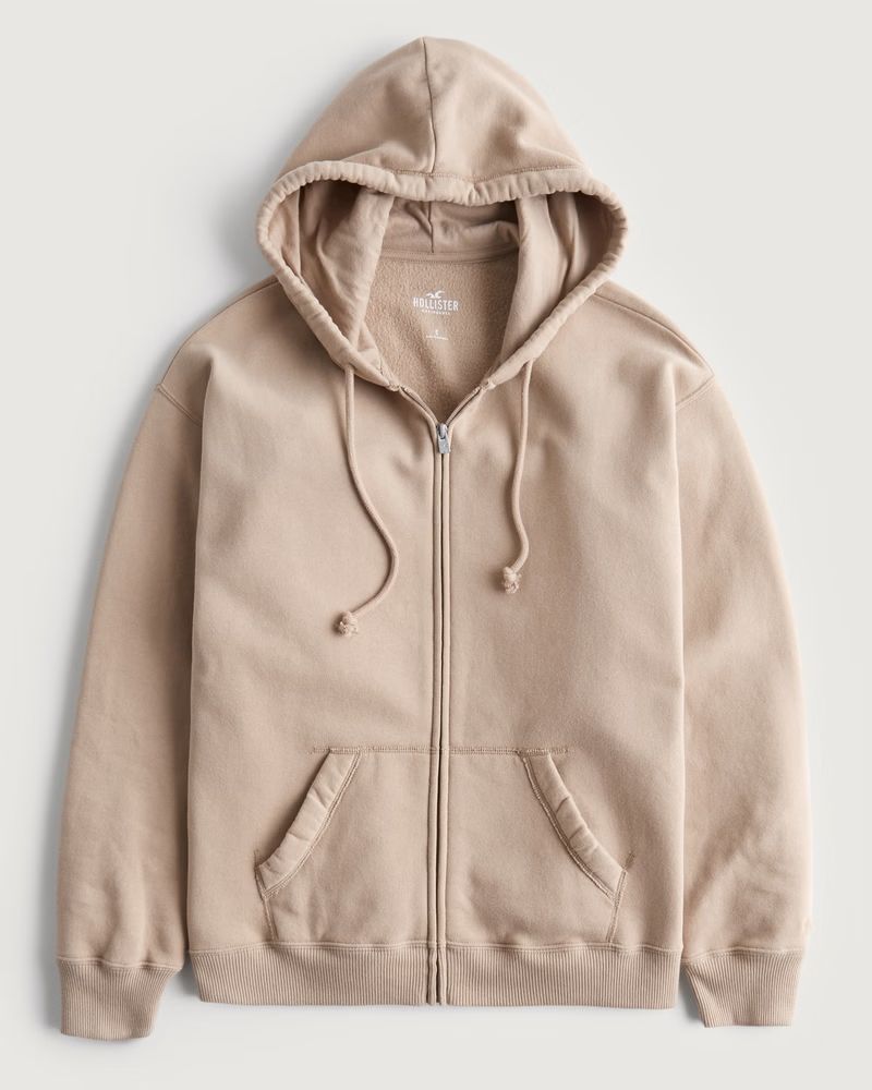 Women's Oversized Full-Zip Hoodie | Women's New Arrivals | HollisterCo.com | Hollister (US)