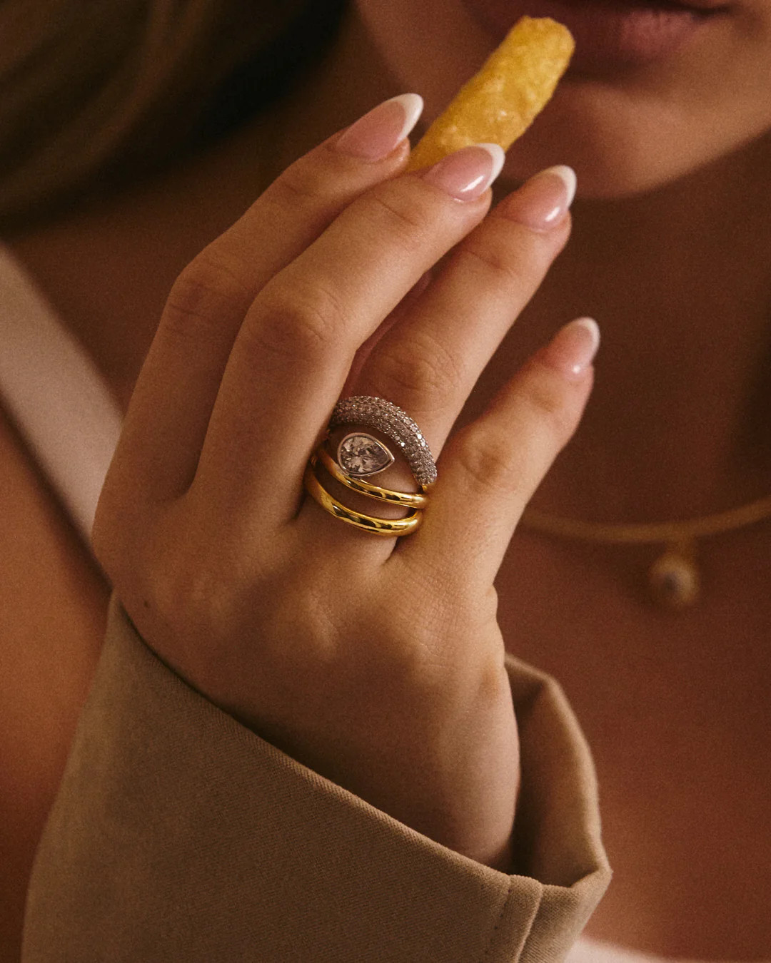 The Marais Wave Ring Set- Gold | Luv Aj Inc.