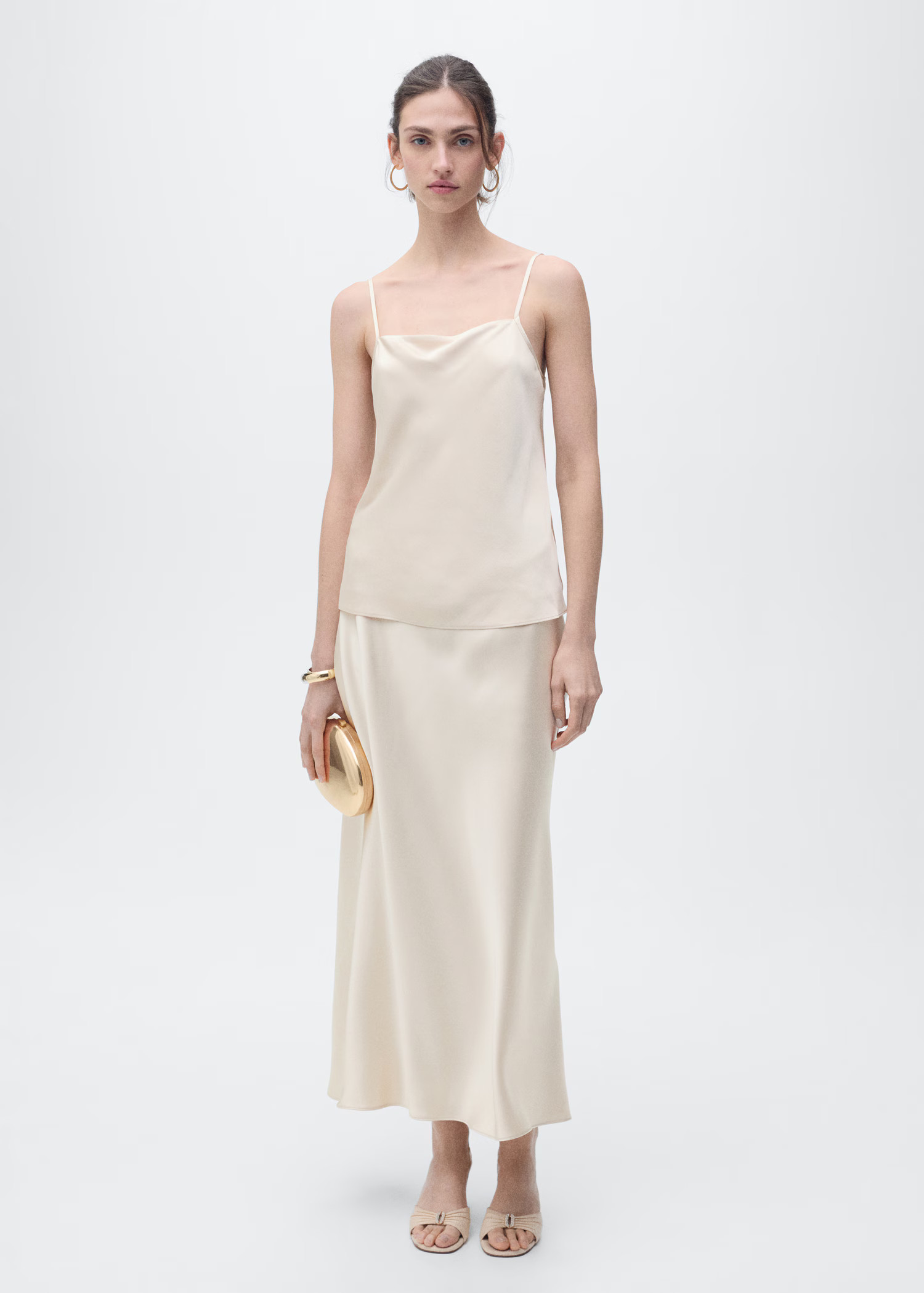 Midi satin skirt - Women | MANGO United Kingdom | MANGO (UK)