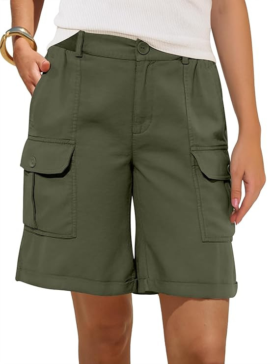ANRABESS Bermuda Shorts for Women Cargo 2026 Summer Casual High Waisted Shorts Outdoor Beach Vaca... | Amazon (US)