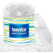 Clear Elastic Hair Bands, Teenitor 2000pcs Mini Hair Rubber Bands with a Box, Soft Hair Elastics Tie | Amazon (US)