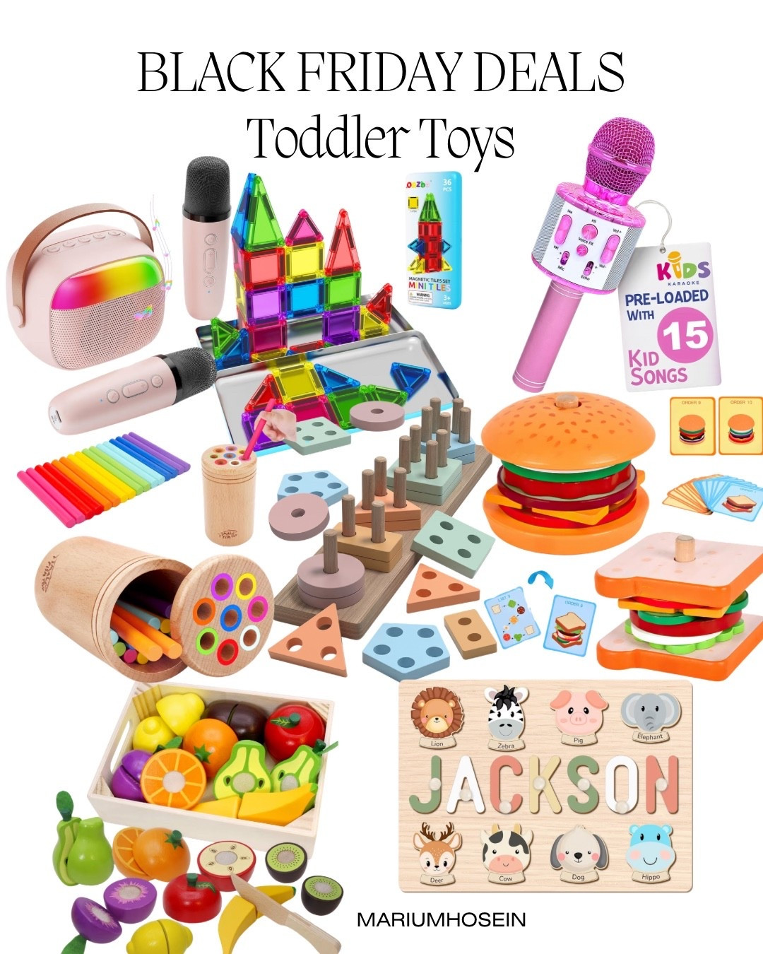 Rounded up some toys my 2 year old loves. These toys are really thoughtful, kind of like the grow with you toys. You can also use some of these for long travel. 