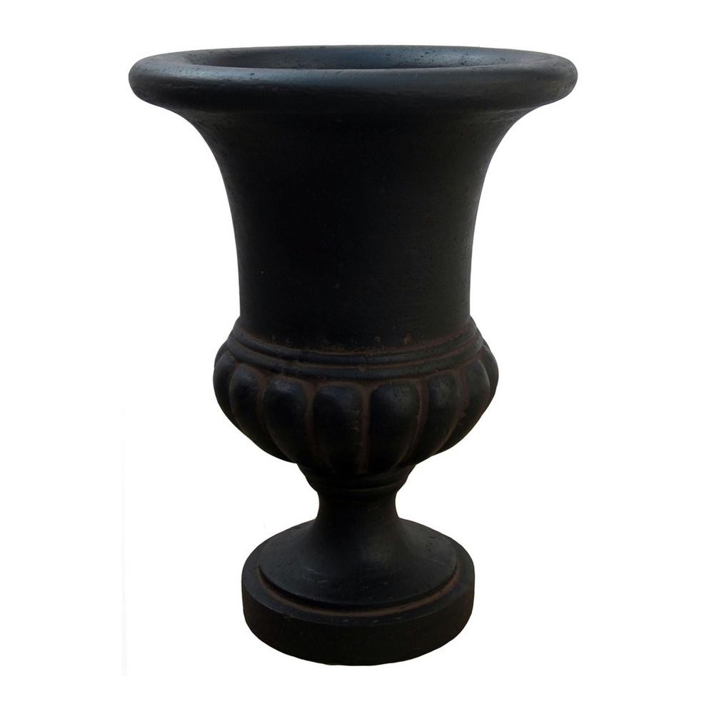 Unbranded 29 in. H in Aged Charcoal Stone Bulbous Urn-PF5881ac - The Home Depot | The Home Depot