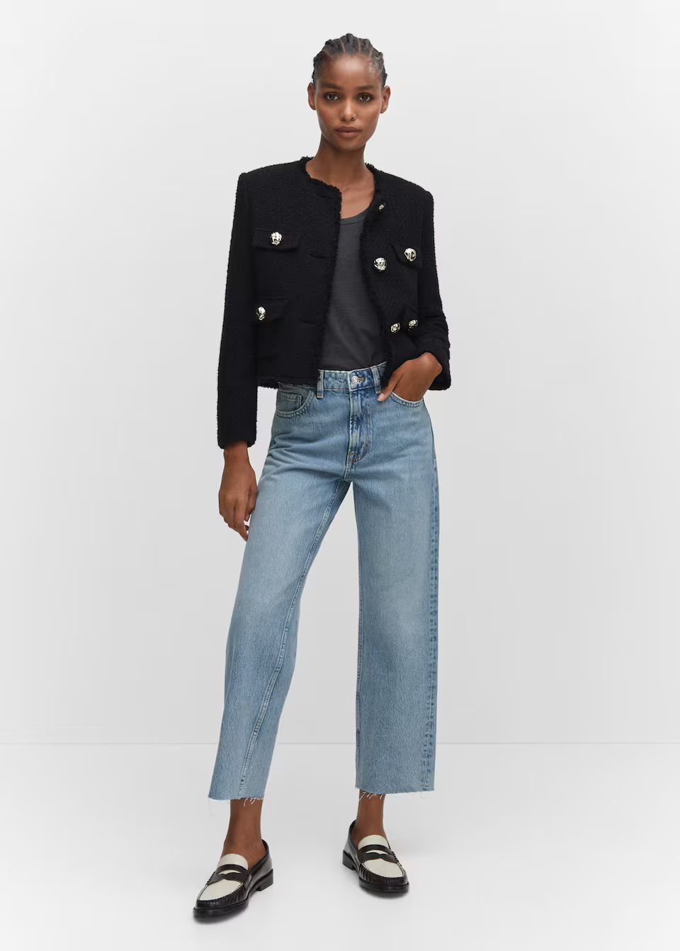 Straight-fit cropped jeans | MANGO (US)