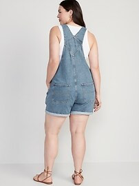 Slouchy Straight Non-Stretch Jean Short Overalls for Women -- 3.5-inch inseam | Old Navy (US)