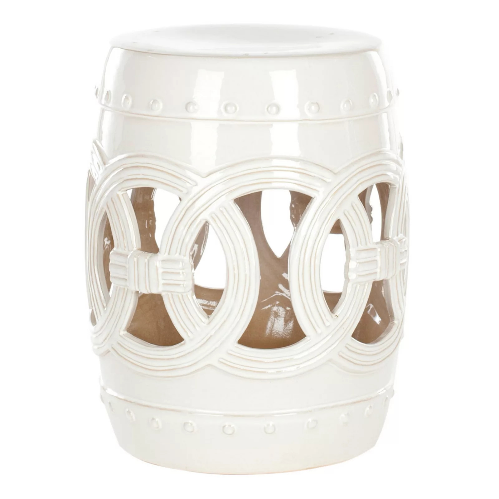 Safavieh Double Coin Distressed Ceramic Garden Stool, Creamy White | Kohl's