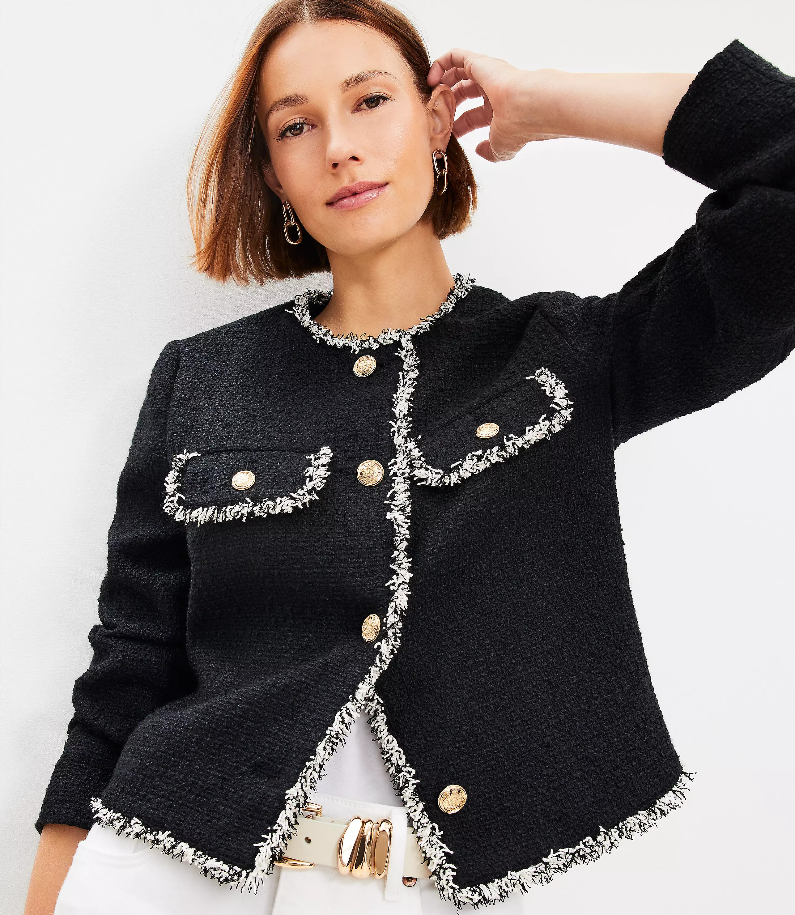 Cropped Tweed Jacket | LOFT