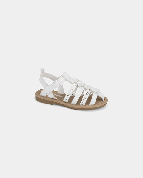 Toddler Girl Floral Sandals - White | Carter's | Carter's Inc