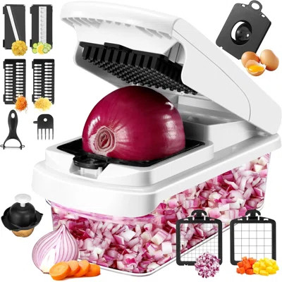 Vegetable Chopper,12 In 1 Multifunctional Food Chopper,Pro Onion Chopper With 7 Blades,Veggie Chopper With Container,Chopper Vegetable Cutter | Wayfair North America