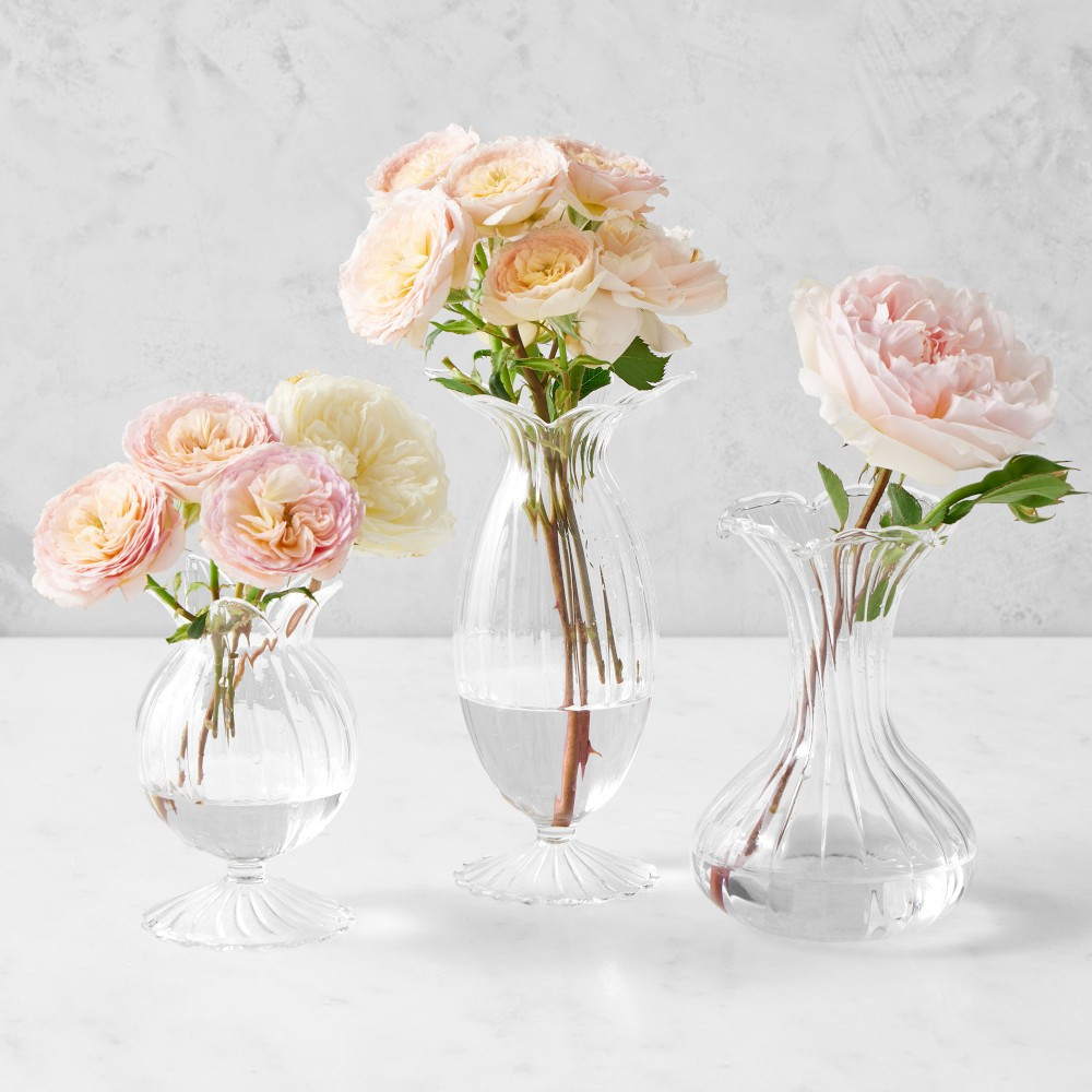 Clear Floral Glass Bud Vases, Set of 3 | Williams-Sonoma