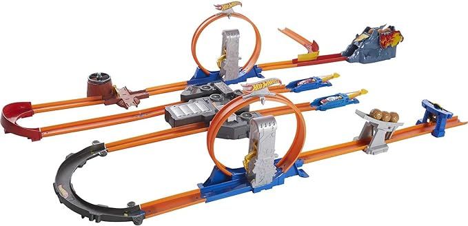 Hot Wheels Track Builder Total Turbo Takeover Track Set, Motorized Playset with Loops & Stunts, I... | Amazon (US)